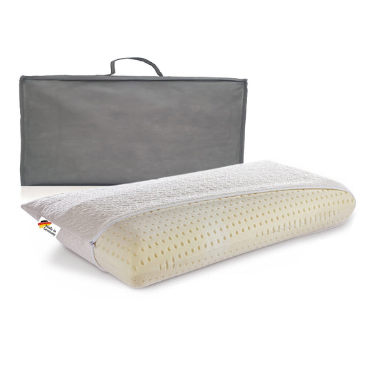 ein Nackenkissen aus Viscoschaum und Gelschaum hergestellt in deutschland