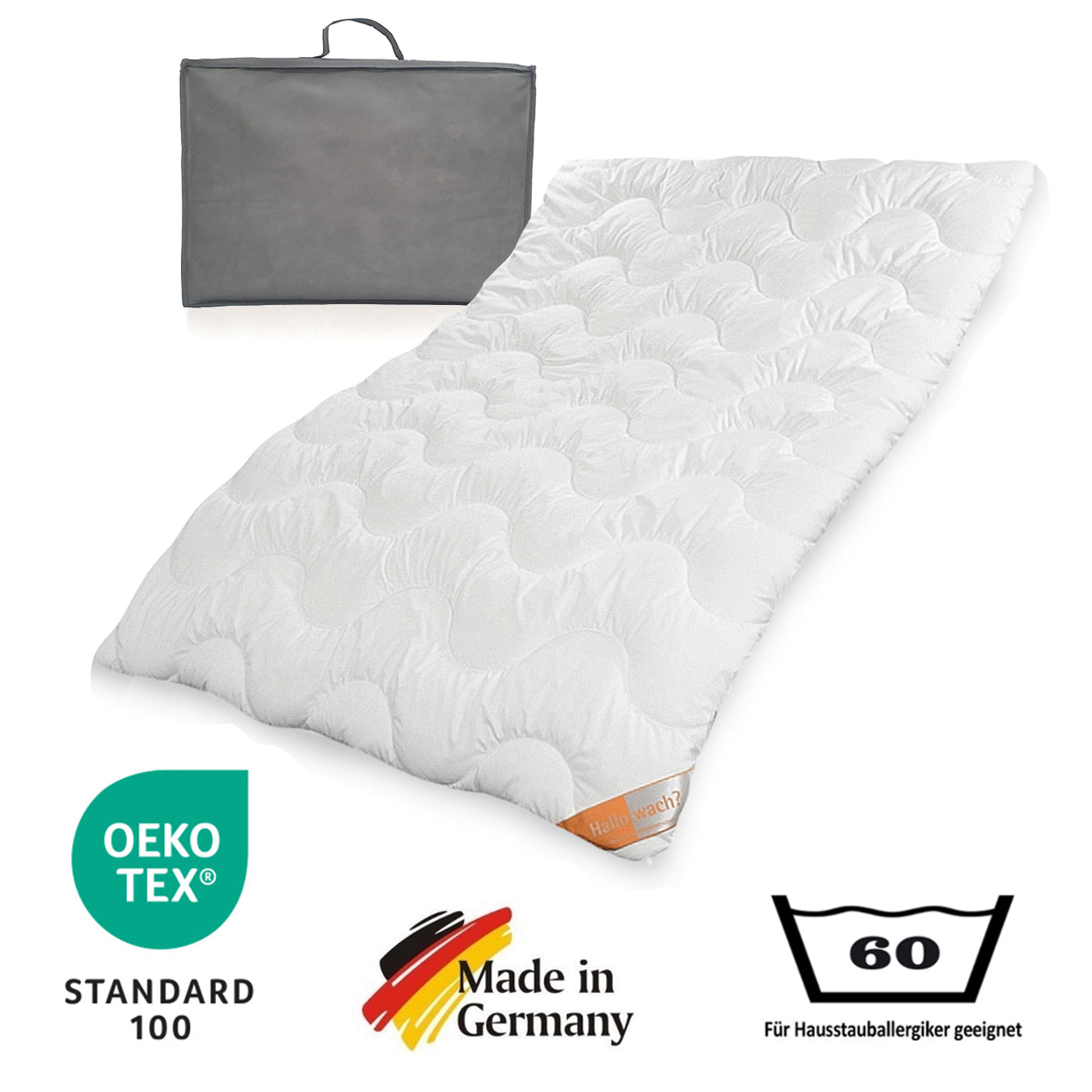 Extra warme Winterdecke Bettdecke Klimafaser Hallo Wach 155x220 60°