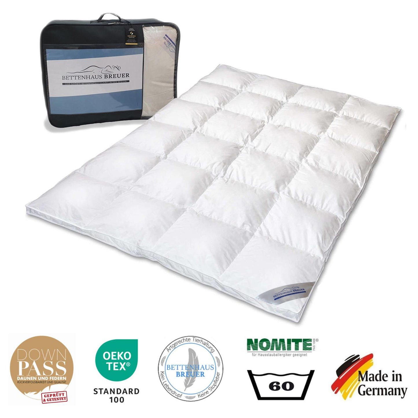 Winter Außensteg Bettdecke Daunendecke 1390g premium Daunen 155x220