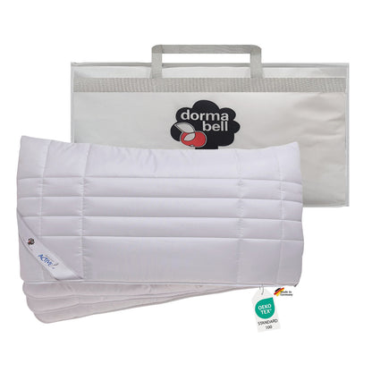 Ein Nackenstuetzkissen 40x80 mit oekotex label hergestellt von dormabell 