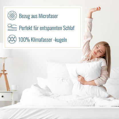 Sympathica Allergiker Kopfkissen atmungsaktive Klimafaser 80x80 60°C