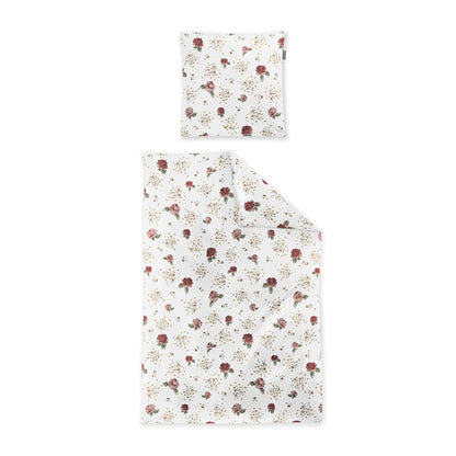 Irisette Biber Bettwäsche Koala 8627-60 Rosen Bordeaux Weiß 135x200