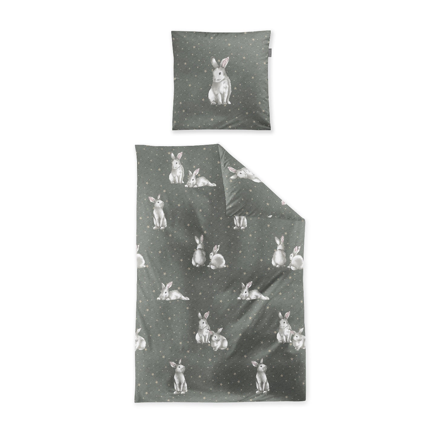 Irisette Biber Bettwäsche Koala 8654-30 Schneehase Olivgrün 135x200