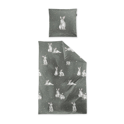 Irisette Biber Bettwäsche Koala 8654-30 Schneehase Olivgrün 135x200