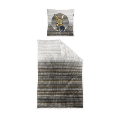 Irisette Flausch Cotton Bettwäsche Zobel 8630-80 Hase Braun 135x200