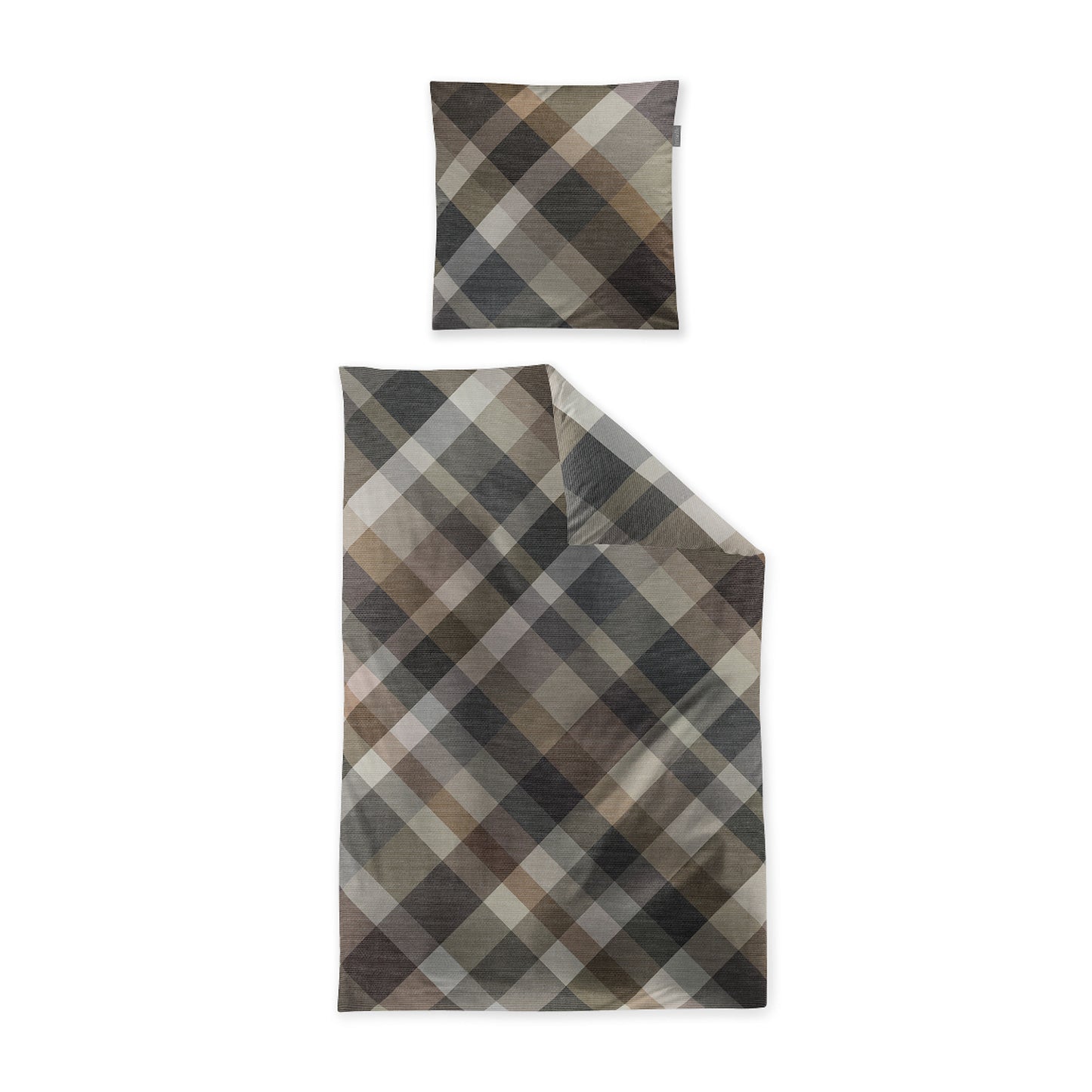 Irisette Flausch Cotton Bettwäsche Zobel 8631-80 Kariert Braun 135x200