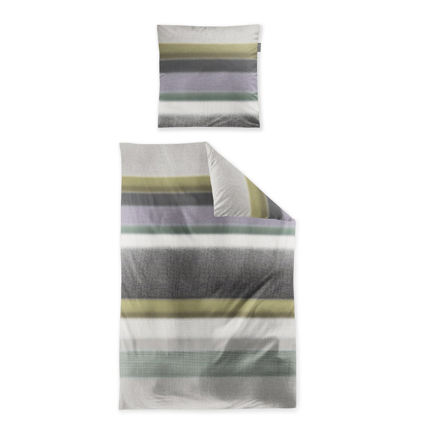 Irisette Biber Bettwäsche Koala 8617-30 Streifen Grau Grün 135x200