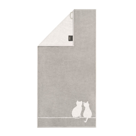 Cawö Handtuch Duschtuch Gästetuch Cute Cats 6263-76 Katzen Grau