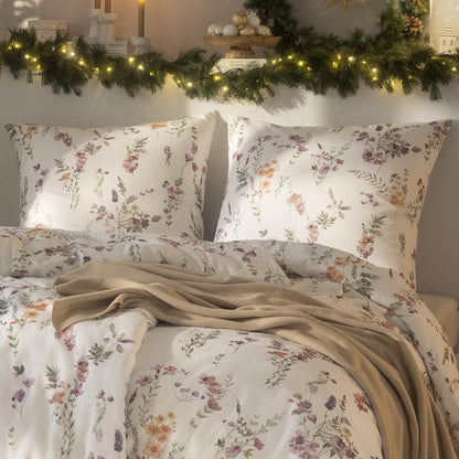 Estella Flanell Bettwäsche Millefleur 4471-985 Blume Rosa Lila 135x200