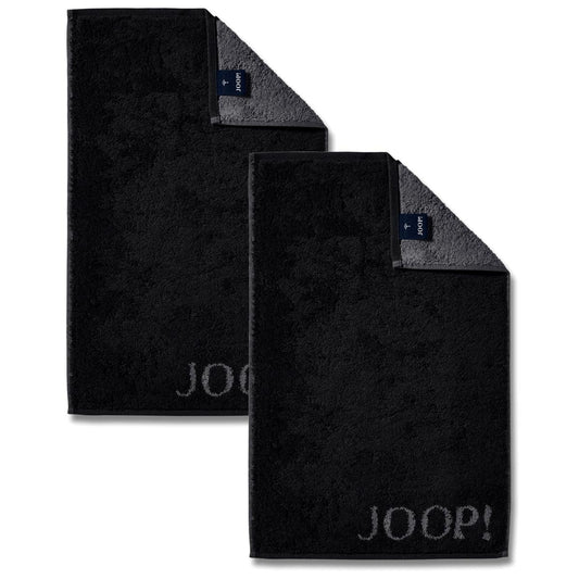 2 Stück Joop! Gästetuch Classic Schwarz Anthrazit 1600-90 30x50