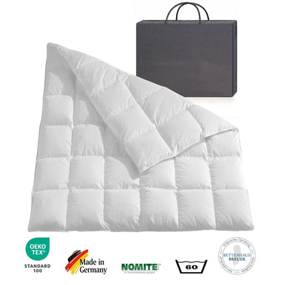 Daunendecke 1020g canadische Daunen Bettdecke medium 200x200 100% natur