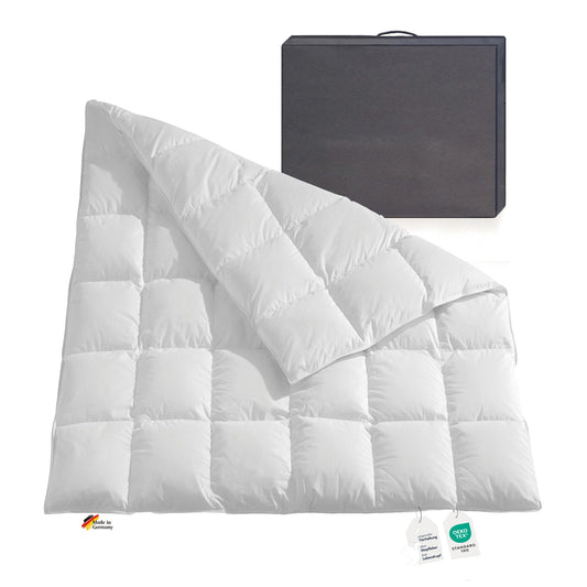 Daunendecke 1020g canadische Daunen Bettdecke medium 200x200 100%natur