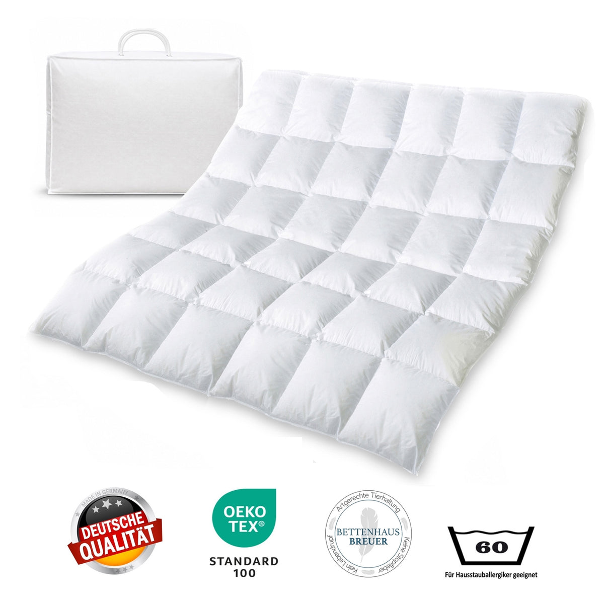 Daunendecke 200 x 200 cm extra warm sibirische Daunen