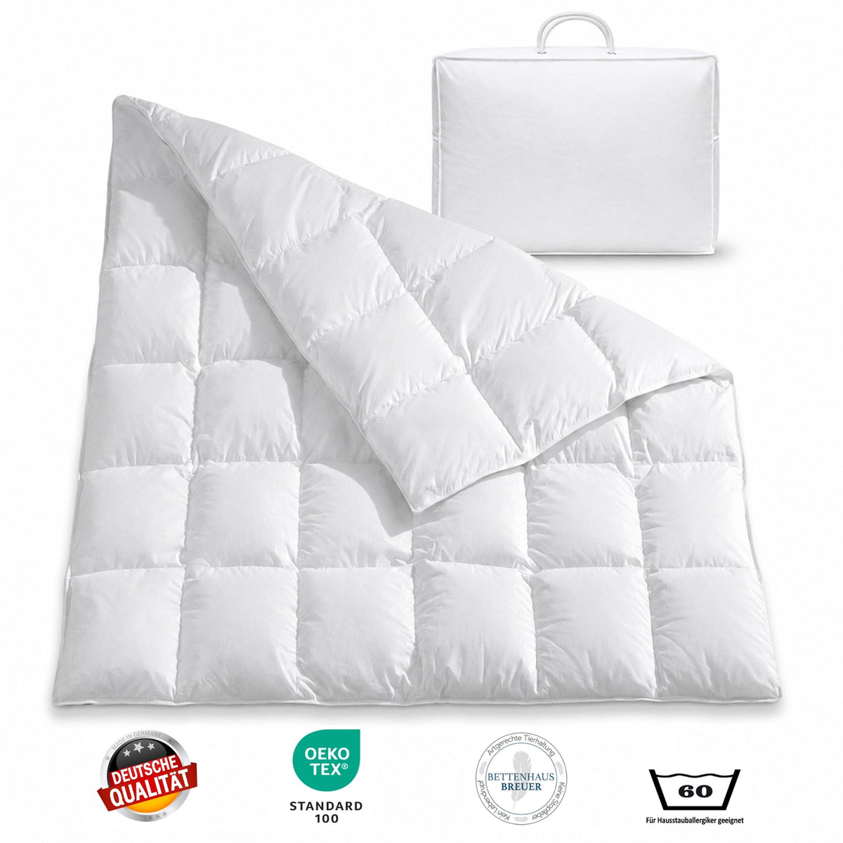 Daunendecke 200 x 200 cm Winter 20% Daunen / 80% Federn