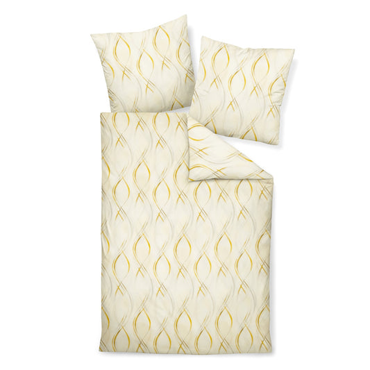 Bettwäsche Janine Seersucker Tango 20142-3 Wellen gold creme 135x200