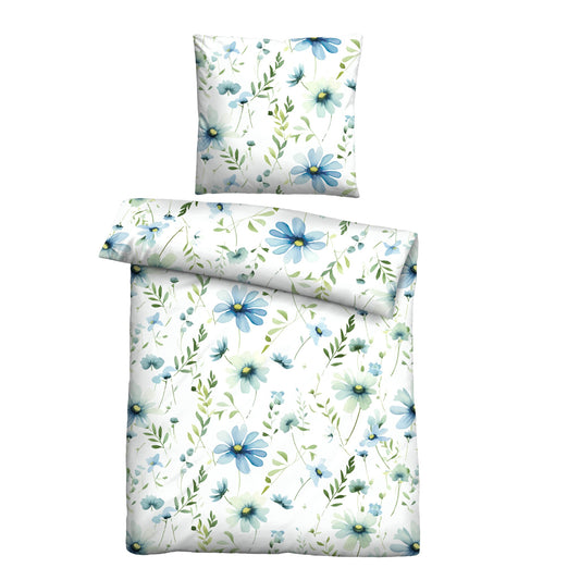 Bettwäsche Seersucker Castell 100% Baumwolle 20369-221 Blumen 135x200