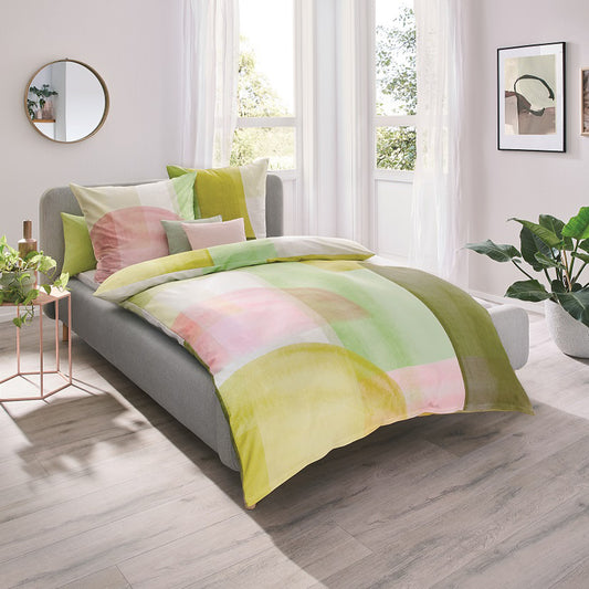 Bettwäsche Kaeppel Satin 210-83 Makro geometrisch limone 135x200
