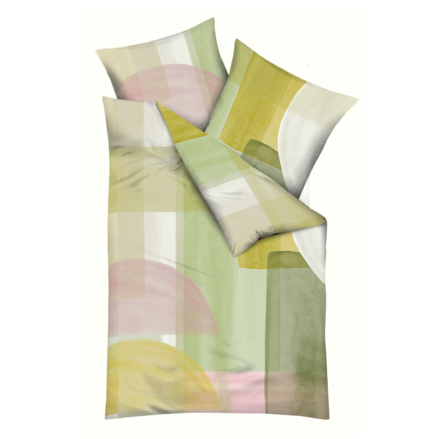 Bettwäsche Kaeppel Satin 210-83 Makro geometrisch limone 135x200