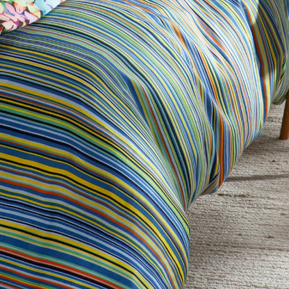 Bettwäsche Sympathica Satin 2148-51 blau bunt gestreift 155x220