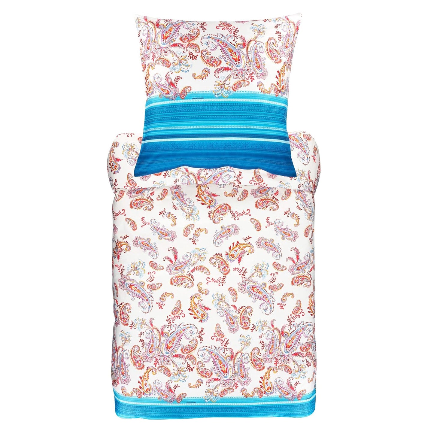 Bettwäsche Bassetti Mako Satin Tosca B1 blau türkis 135x200