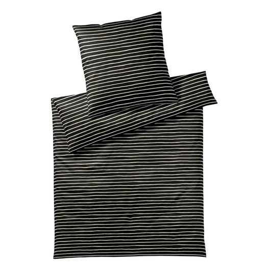 Bettwäsche Elegante Mako Satin Lines 2432-9 schwarz Streifen 135x200