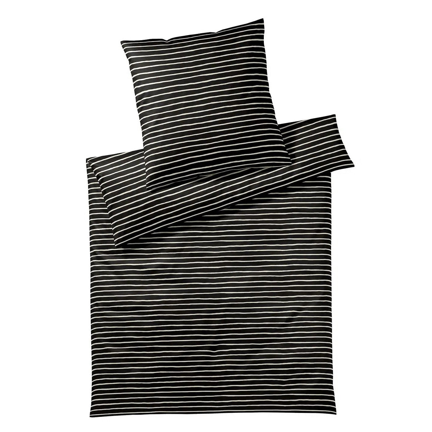 Elegante Mako Satin Bettwäsche Lines 2432-9 schwarz Streifen 135x200