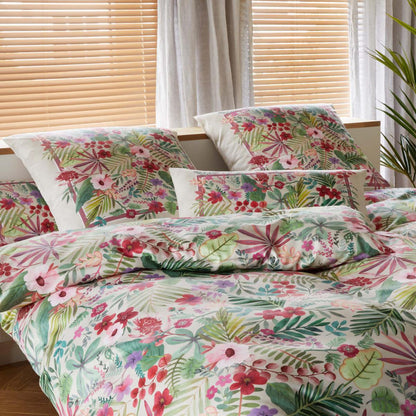 Elegante Mako Satin Bettwäsche Rise 24504-77 Sand Blumen 135x200
