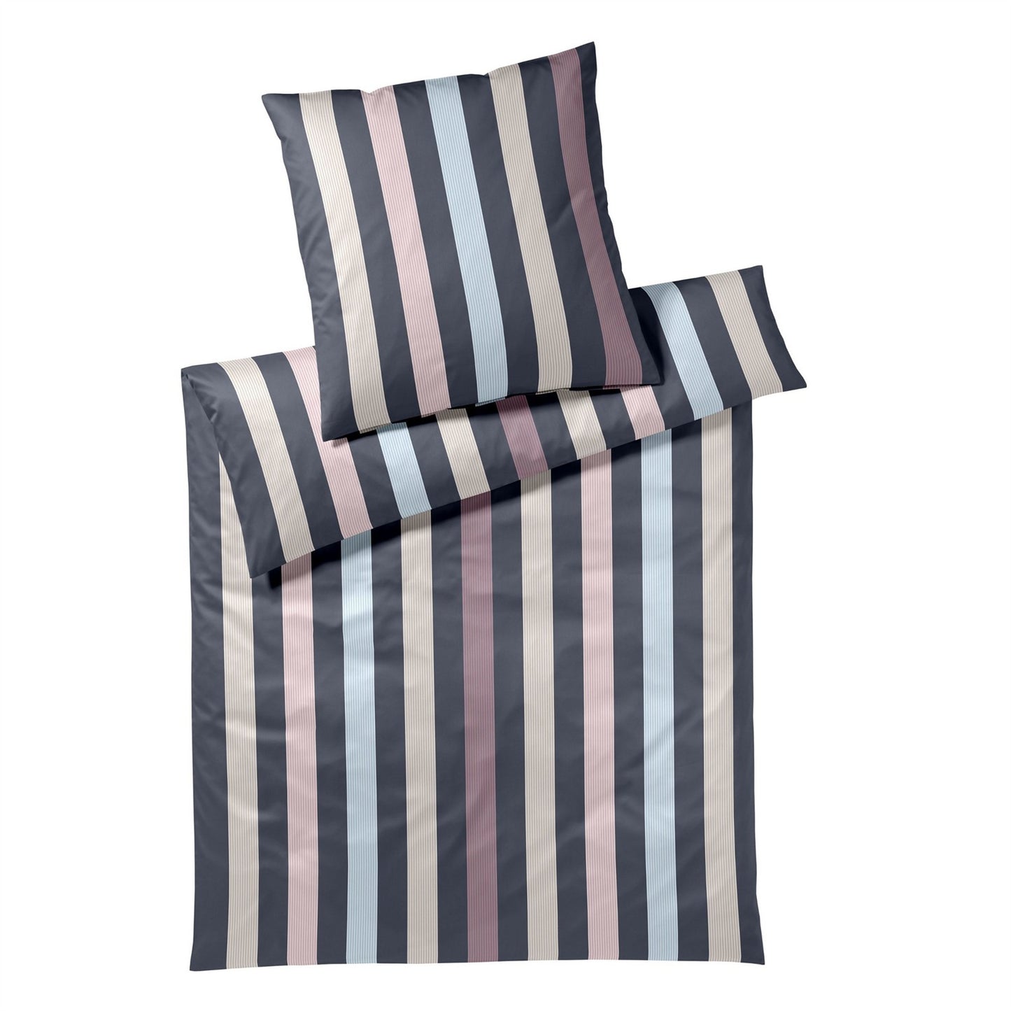 Elegante Mako Satin Bettwäsche Melody 24513-1 pastel Streifen 135x200
