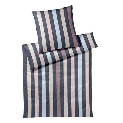 Elegante Mako Satin Bettwäsche Melody 24513-1 pastel Streifen 135x200