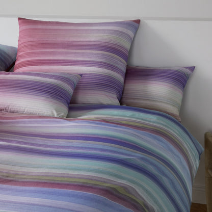 Elegante Mako Satin Bettwäsche Swoosh 24518-11 pink grün 135x200