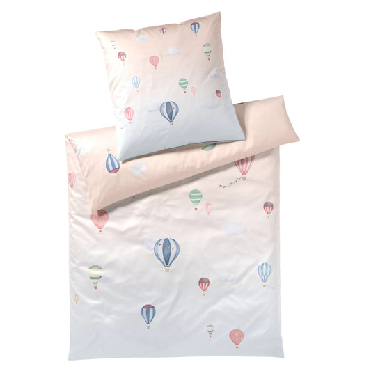Elegante Mako Satin Bettwäsche Balloon 24530-1 Heißluftballon 135x200