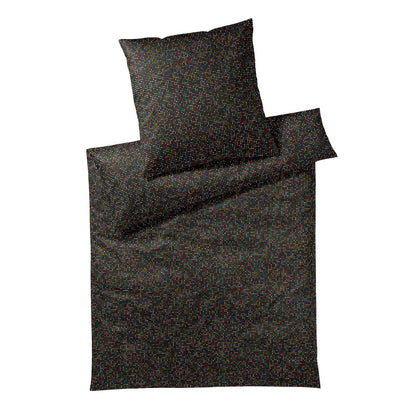 Elegante Mako Satin Bettwäsche Pixie 24535-9 Schwarz Bunt 135x200