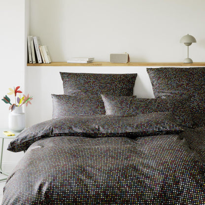 Elegante Mako Satin Bettwäsche Pixie 24535-9 Schwarz Bunt 135x200