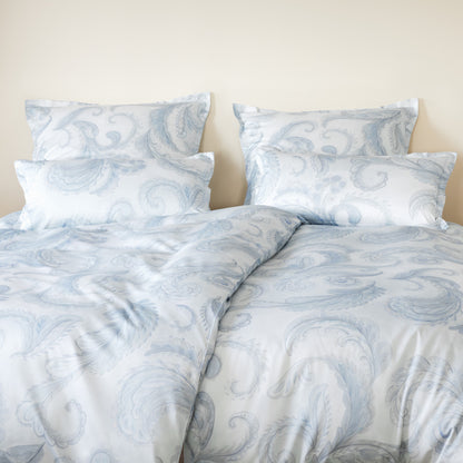 Elegante Mako Satin Bettwäsche Grandezza 24554-2 rauchblau 135x200