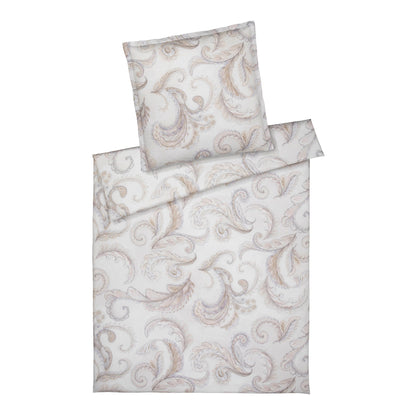 Elegante Mako Satin Bettwäsche Grandezza 24554-7 ecru Paisley 135x200