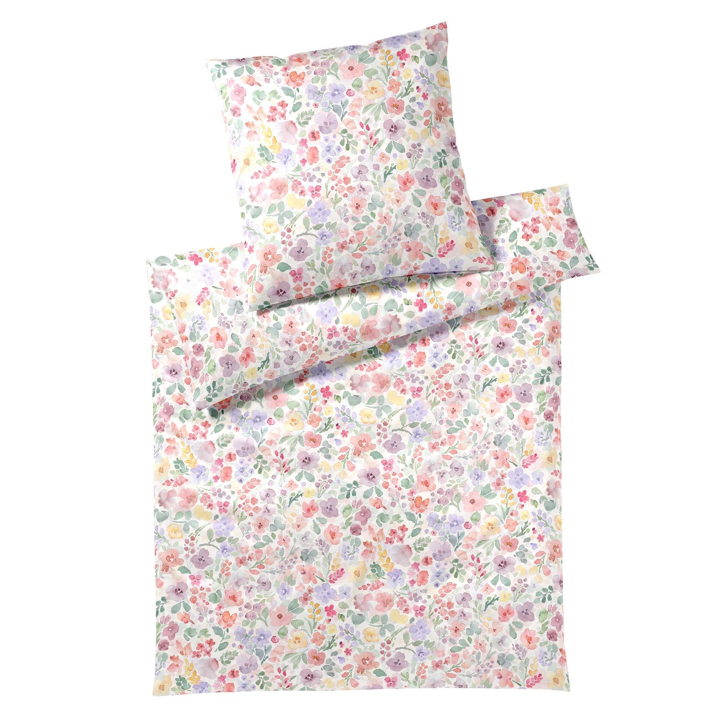 Elegante Seiden Satin Bettwäsche Gentle 24572-0 Blüten 135x200