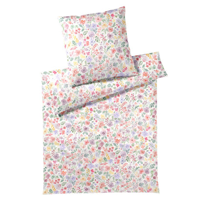 Elegante Seiden Satin Bettwäsche Gentle 24572-0 Blüten 135x200