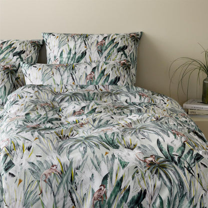 Elegante Bambus Satin Bettwäsche Monkeys 24574-4 grün Affe 135x200