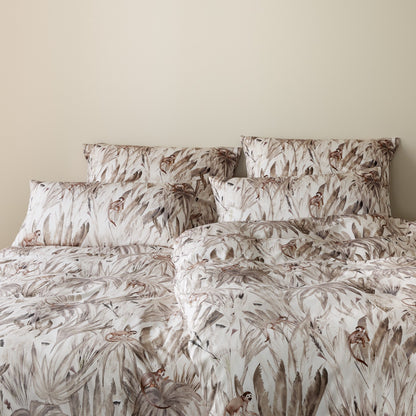 Elegante Bambus Satin Bettwäsche Monkeys 24574-7 natur Affe 135x200
