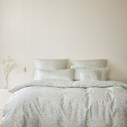 Elegante Mako Satin Bettwäsche Beauties 24578-4 Blumen grün 135x200