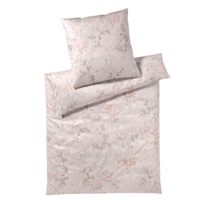 Bettwäsche Mako Satin Symphony Mauve mit Blütenmuster 135 x 200 cm