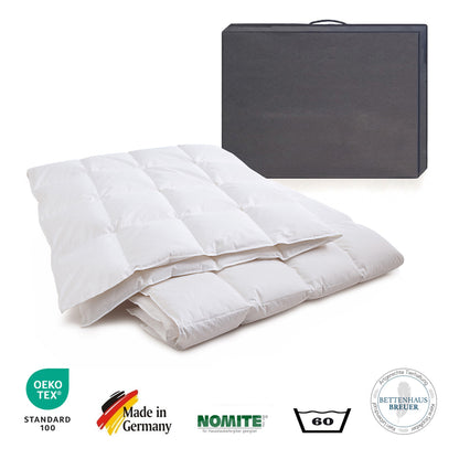 Daunendecke 250g silberweiße Daunen Sommerdecke 135x200 100% natur
