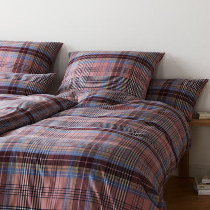 Elegante Flanell Bettwäsche Holmes 26005-1 Weinrot 135x200