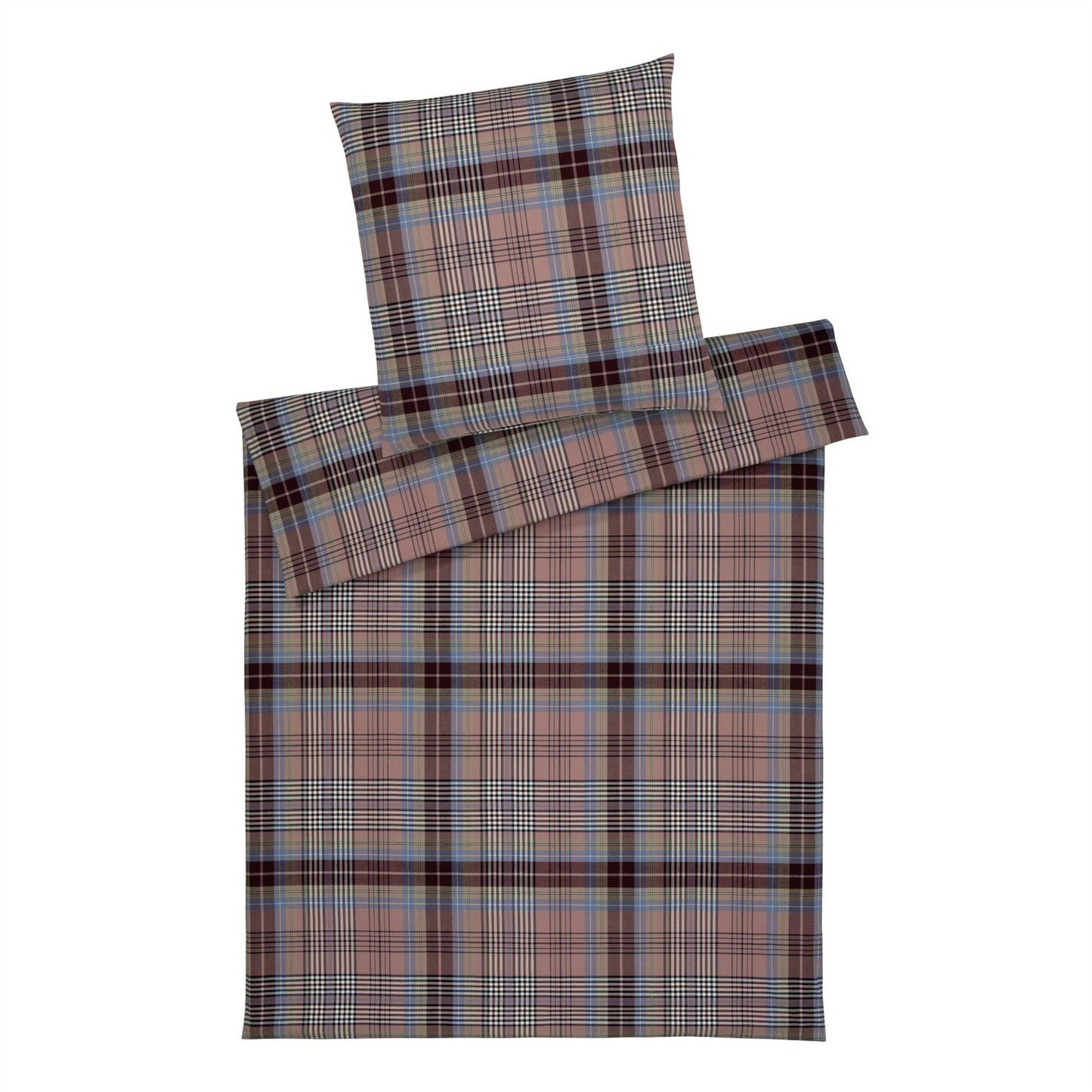 Elegante Flanell Bettwäsche Holmes 26005-1 Weinrot 135x200
