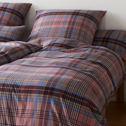 Elegante Flanell Bettwäsche Holmes 26005-1 Weinrot 135x200