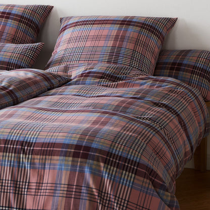 Elegante Flanell Bettwäsche Holmes 26005-1 Weinrot 135x200