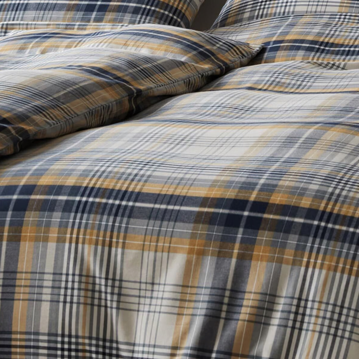 Elegante Flanell Bettwäsche Holmes 26005-3 senfgelb 135x200