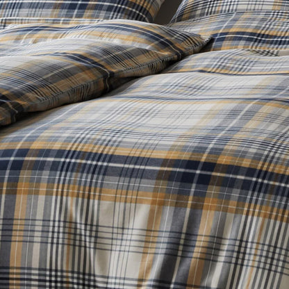 Elegante Flanell Bettwäsche Holmes 26005-3 senfgelb 135x200