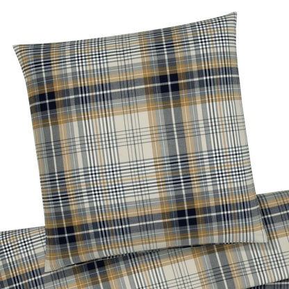 Elegante Flanell Bettwäsche Holmes 26005-3 Kariert Senfgelb 135x200