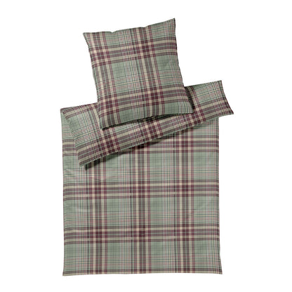 Elegante Flanell Bettwäsche Liverpool 26009-4 Grün kariert 135x200